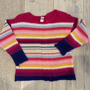 BONBON KNIT STRIPED SWEATER - 100% COTTON - GIRLS 10